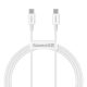 Baseus CATYS-B02 - 100W, cavo dati di ricarica rapida da USB Type-C a USB Type-C, lunghezza cavo: 1m - Bianco