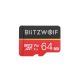 BlitzWolf® BW-TF1 - Scheda micro SD di classe 10 con adattatore, 64 GB