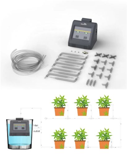 RainPoint® IK10PW Wi-Fi, sistema di irrigazione automatico per interni senza rubinetto dell'acqua - Può essere installato su un balcone o all'interno, in un appartamento - Intelligente (controllo tram