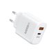 Veger 65W1A1C GaN: doppia porta, tecnologia GaN da 65 W. Caricatore rapido USB (1x USB-C 65W + 1x USB-A 18W)